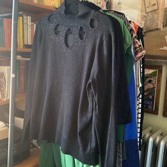 CABLE&GAUGE Sparkly mock neck sweater - Picture 2 of 5
